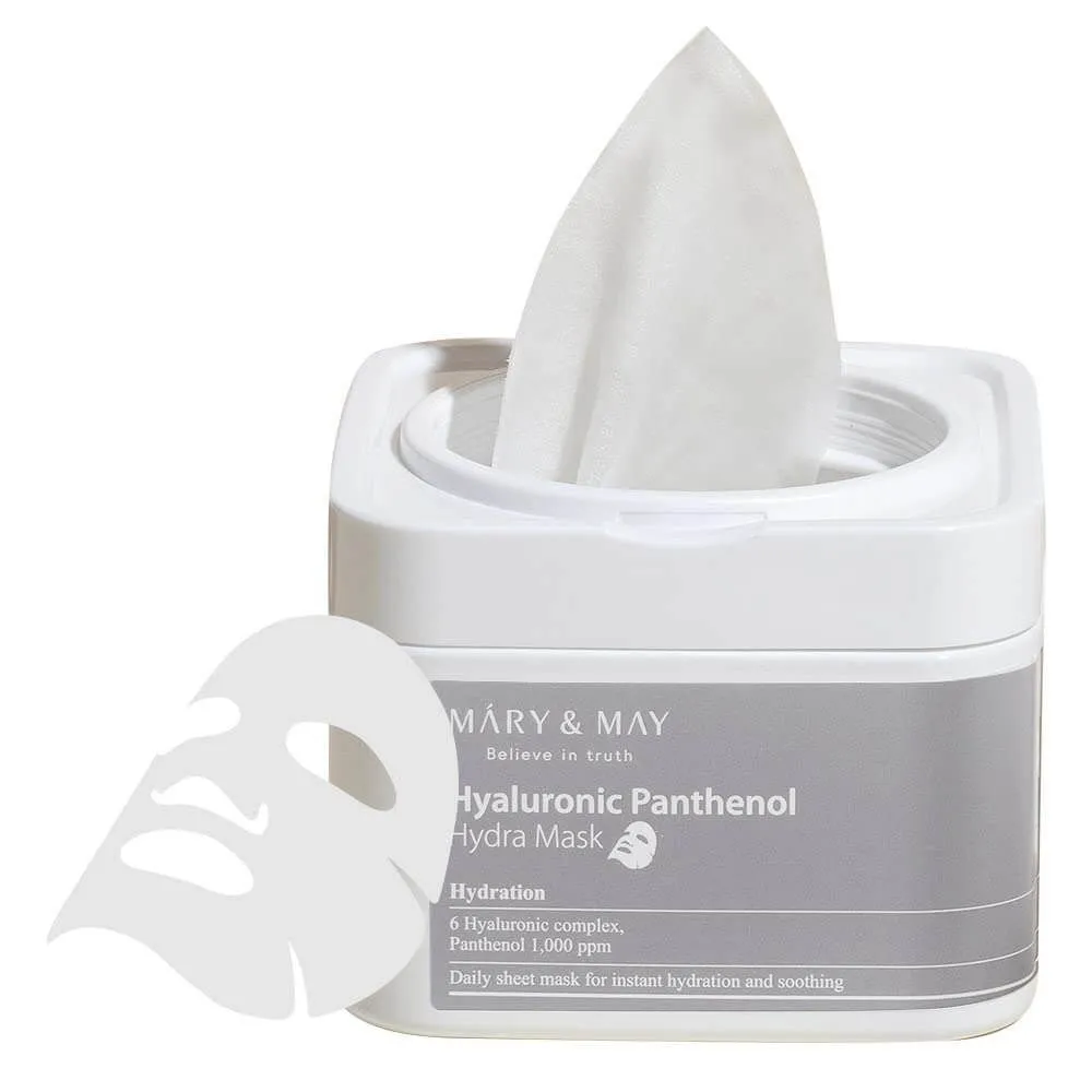 Набор тканевых масок c пантенолом Mary & May Hyaluronic Panthenol Hydra Mask 30 шт