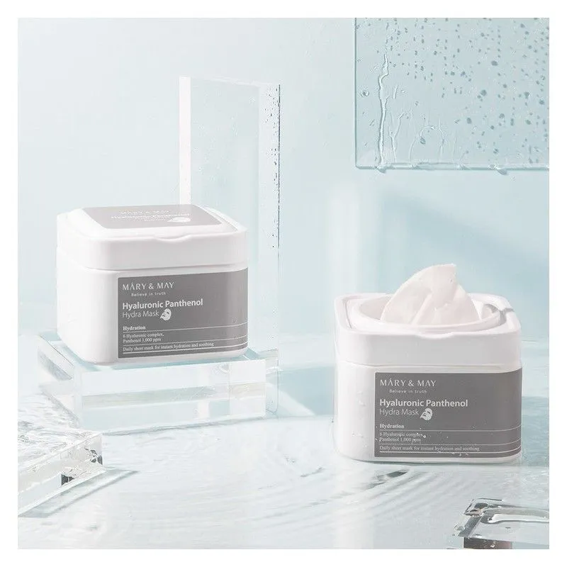 Набор тканевых масок c пантенолом Mary & May Hyaluronic Panthenol Hydra Mask 30 шт