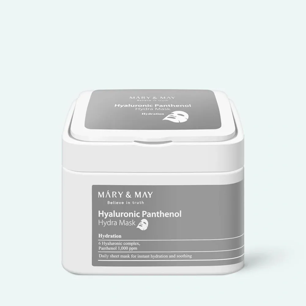 Набор тканевых масок c пантенолом Mary & May Hyaluronic Panthenol Hydra Mask 30 шт