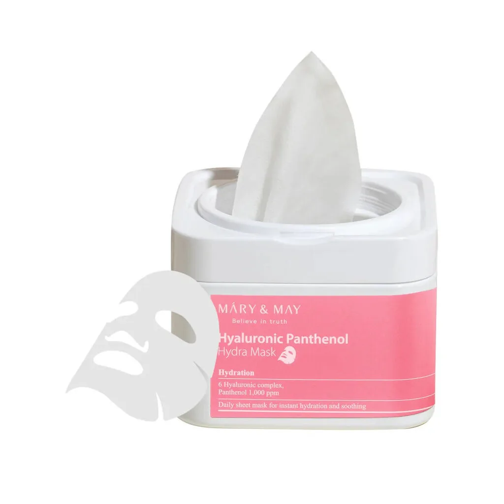 Набор тканевых масок c пантенолом Mary & May Hyaluronic Panthenol Hydra Mask 30 шт