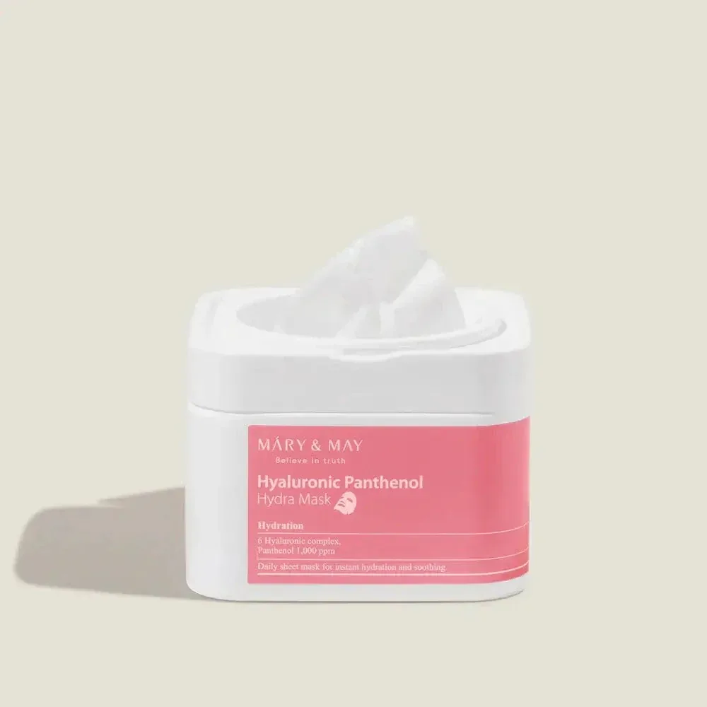 Набор тканевых масок c пантенолом Mary & May Hyaluronic Panthenol Hydra Mask 30 шт