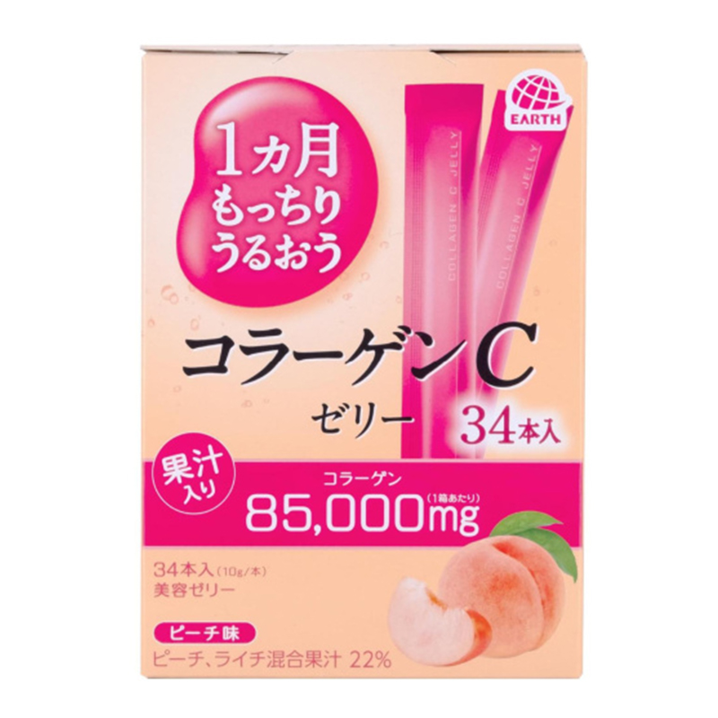 Коллагеновое желе с витамином С со вкусом персика Earth Collagen C Jelly Peach